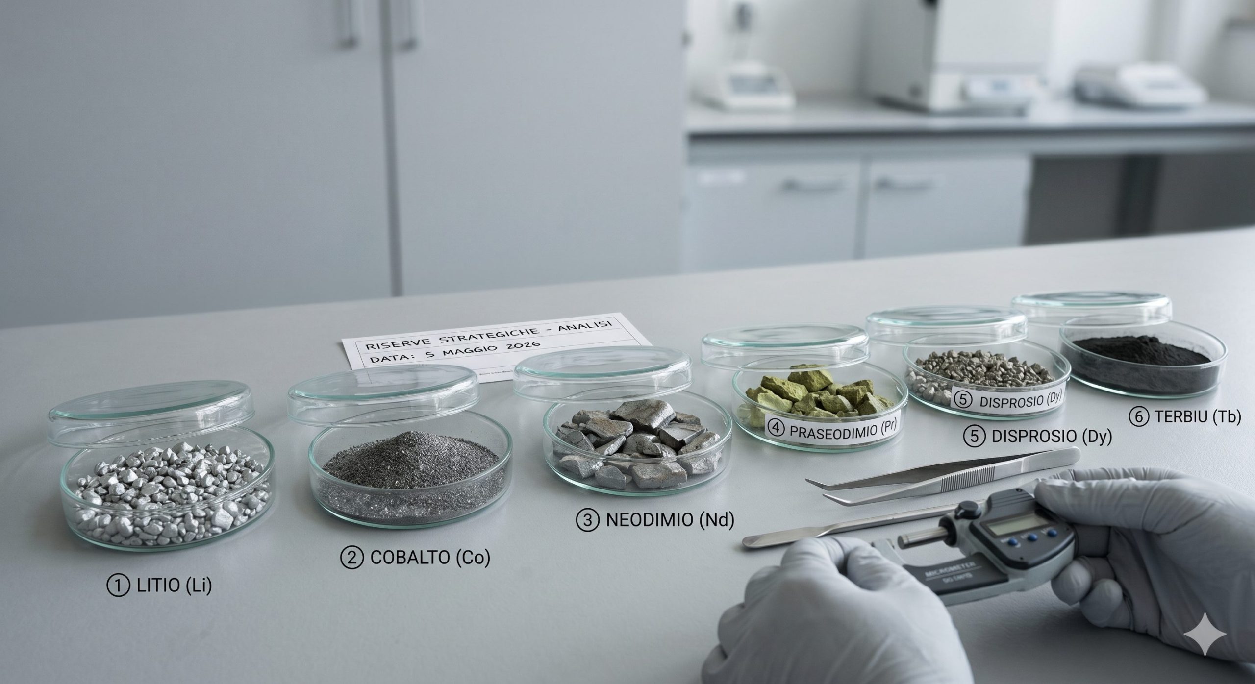 campioni di materie prime strategiche in laboratorio europeo